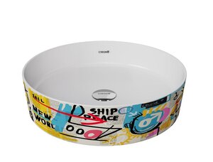 Изображение товара Раковина Creavit Loop LP140-00CB00E-GB00, 40 см, фарфор, белая внутри/разноцветная снаружи