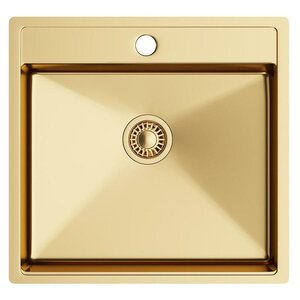 Изображение товара Мойка кухонная TopZero TNL 540 GOLD, 54 см, нержавеющая сталь, PVD золото