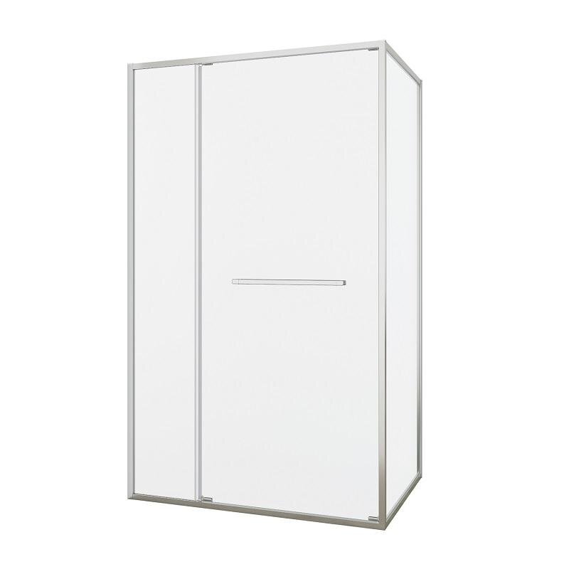 Изображение товара Душевой уголок Black&White 11801290N, 120 x 90 см, стекло прозрачное, профиль брашированный никель