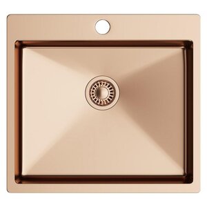 Изображение товара Мойка кухонная TopZero TNL550.505 GOLD ROSE, 55 см, нержавеющая сталь, PVD медь