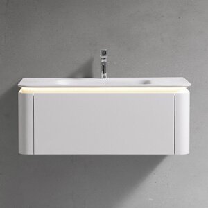 Изображение товара Тумба с раковиной Black&White Universe 9251100, 110 см, подвесная, цвет молочно-белый