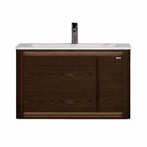 Изображение товара Тумба с раковиной Black&White Universe 929800, 80 см, подвесная, цвет американский орех