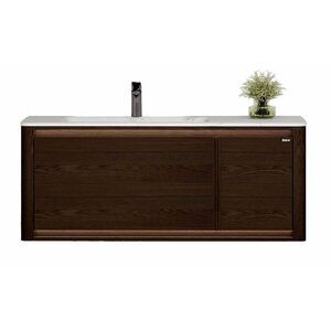 Изображение товара Тумба с раковиной Black&White Universe 9291200, 120 см, подвесная, цвет американский орех