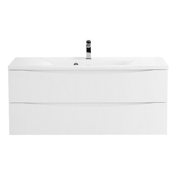 Изображение товара Навесная тумба под раковину BelBagno Marino 120 Bianco Lucido с двуясными ящиками