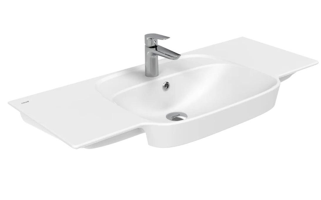 Изображение товара Раковина Creavit Saily SY100-00CB00E-0000, 100 см, фарфор, белая 