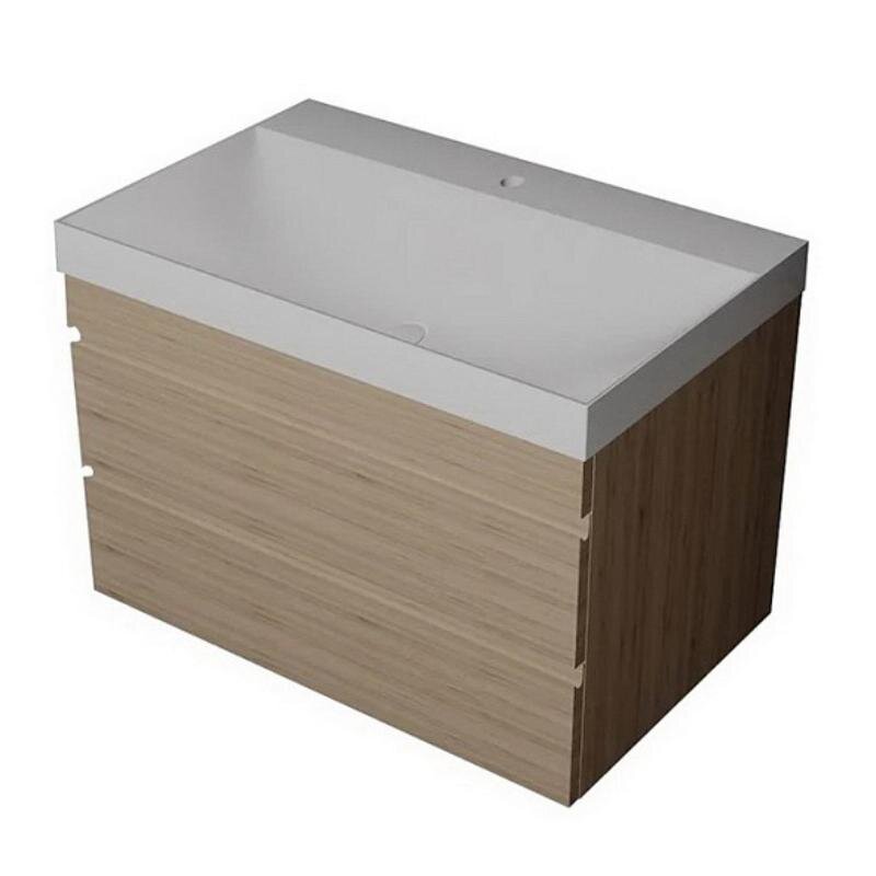 Изображение товара Тумба с раковиной Kolpa-san Naomi 546620, 70 см, подвесная, цвет тнатуральное дерево