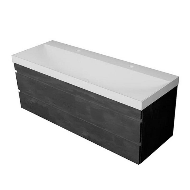 Изображение товара Тумба с раковиной Kolpa-san Naomi 546050, 120 см, подвесная, цвет темный бетон