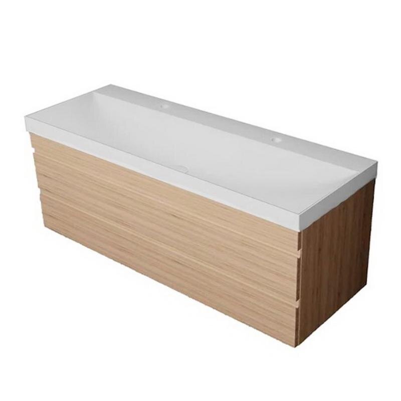 Изображение товара Тумба с раковиной Kolpa-san Naomi 546680, 120 см, подвесная, цвет натуральное дерево