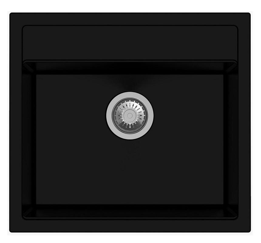 Изображение товара Мойка кухонная TopZero TopGran Georgia 560.510-77, 56 см, искусственный камень, Deep black