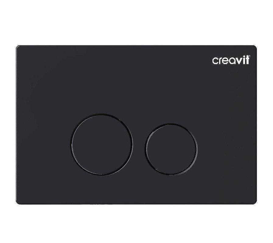 Изображение товара Creavit Terra GP9002.01 — клавиша смыва, механическая, черный матовый, 24,7x16,3x1 см