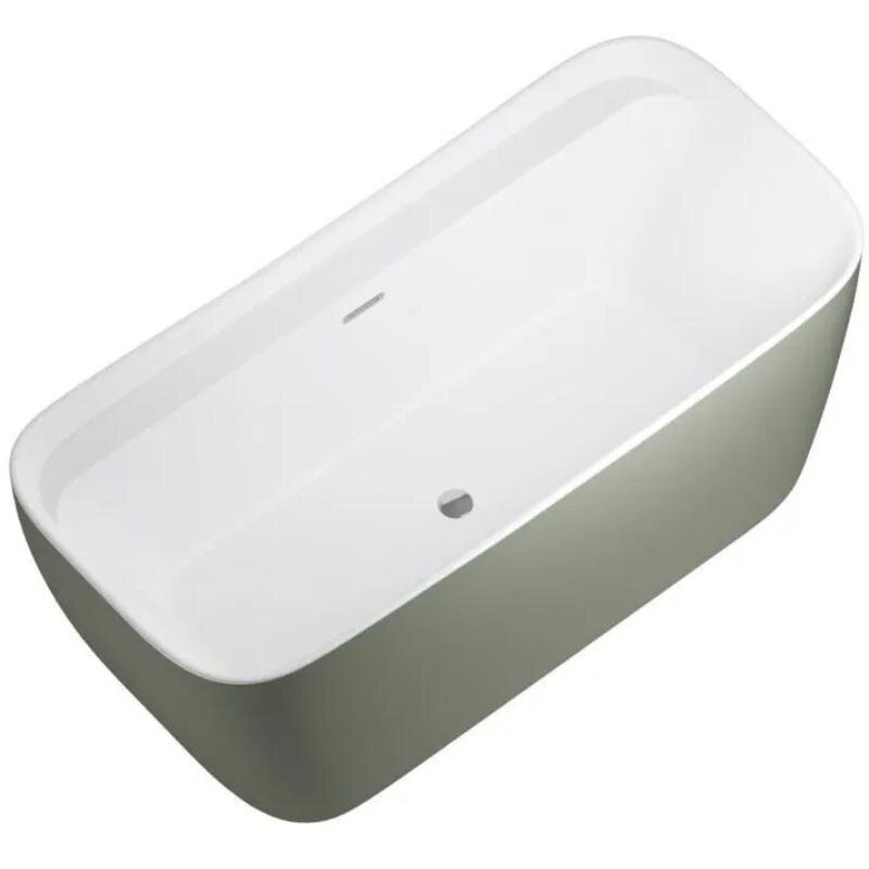 Изображение товара Ванна Allen Brau Infinity 2.21002.21/CGM 170x78 см с сливом-переливом, олива/белый матовый