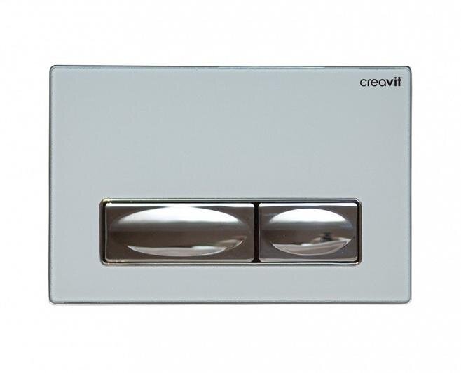 Изображение товара Клавиша смыва Creavit GP4001.00, стекло/хром, двухрежимный слив