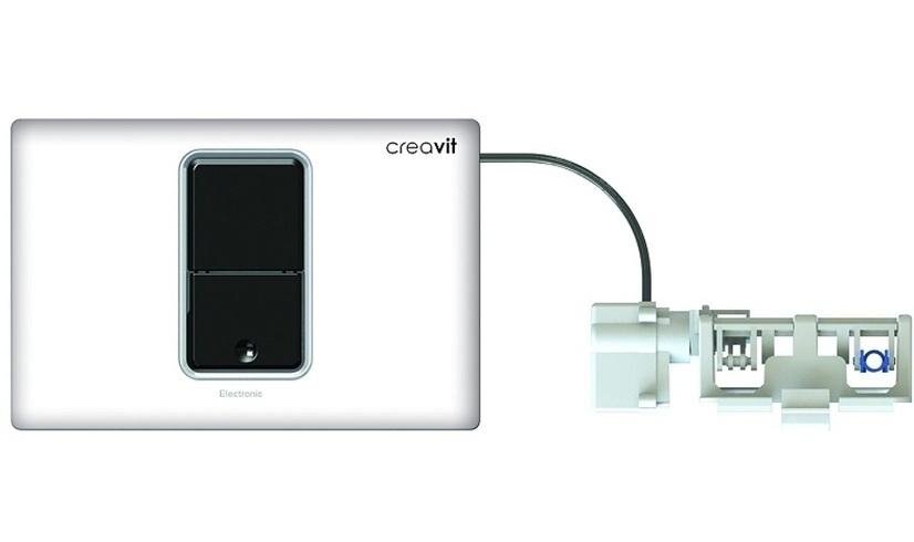 Изображение товара Клавиша смыва Creavit FP8003.00, сенсорная с механической кнопкой, белая/черная