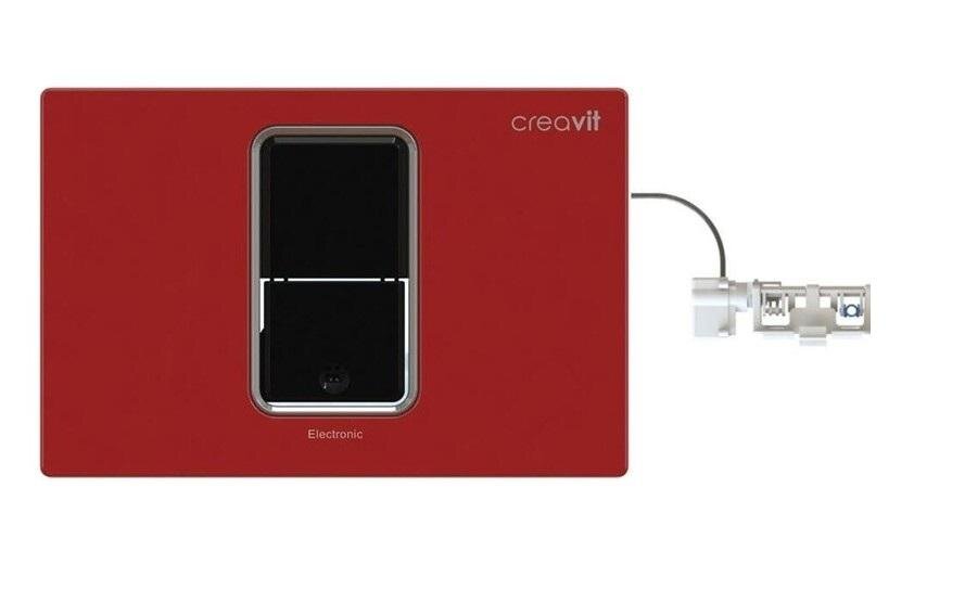 Изображение товара Клавиша смыва Creavit FP8003.01, сенсорная с механической кнопкой, красная/черная