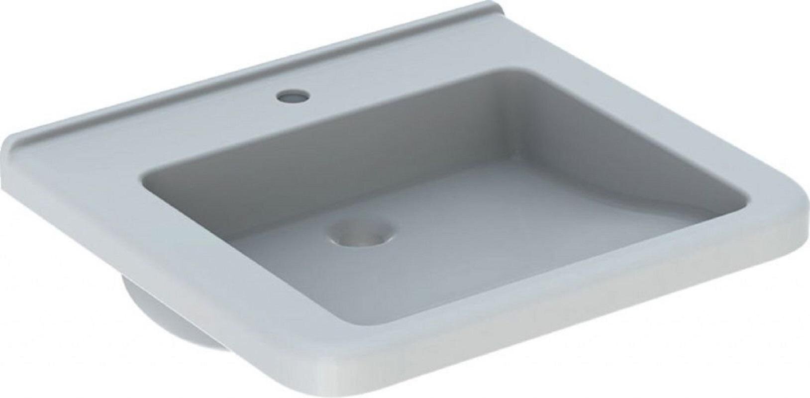 Изображение товара Раковина Geberit Renova Comfort Square 60 см фарфор белая с одной вытяжкой