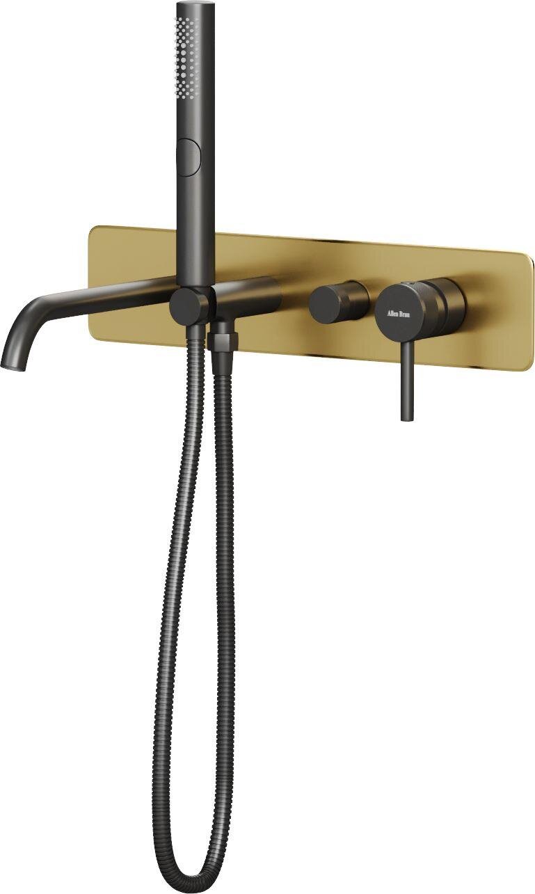 Изображение товара Смеситель Allen Brau Priority 5.31A05-GB31 для ванны и душа, с душевым гарнитуром, с внутренней частью, цвет золото/черный