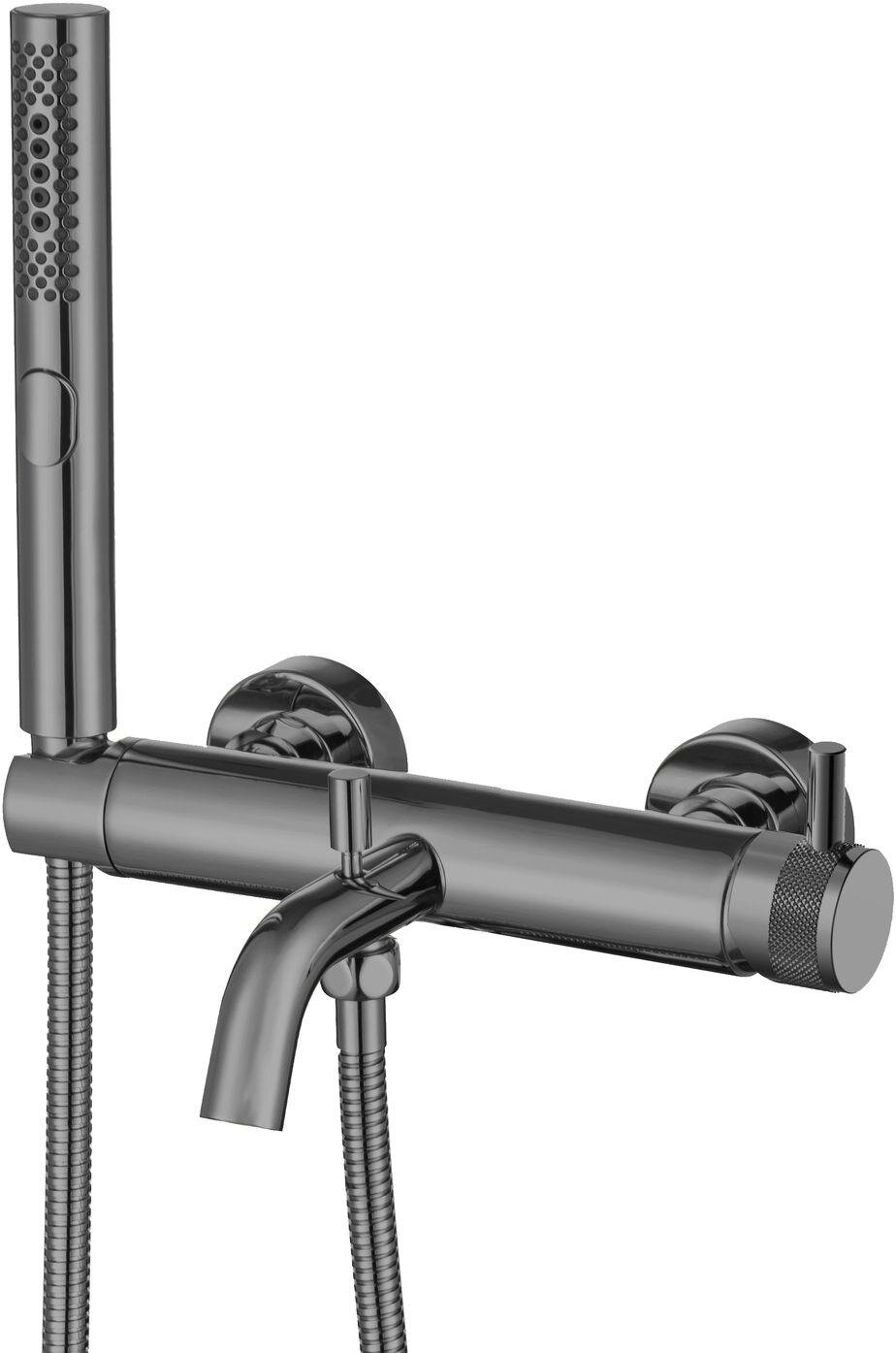 Изображение товара Смеситель Allen Brau Priority 5.31D10-MG для ванны и душа, с душевым гарнитуром, цвет графит брашированный