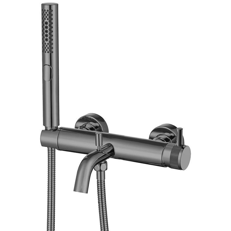 Изображение товара Смеситель Allen Brau Priority 5.31D10-MG для ванны и душа, с душевым гарнитуром, цвет графит брашированный Изображение товара Смеситель Allen Brau Priority 5.31D10-MG для ванны и душа, с душевым гарнитуром, цвет графит брашированный
