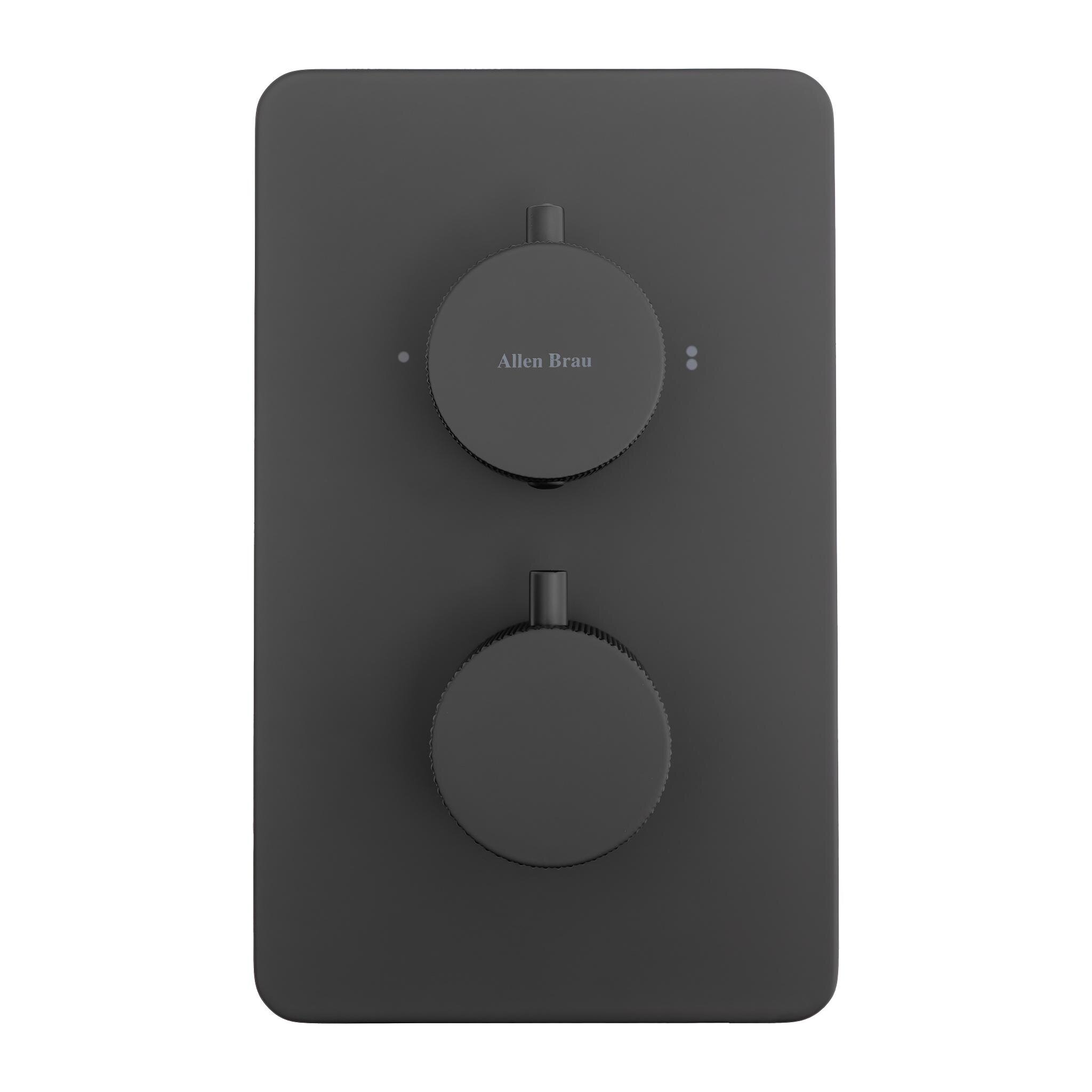 Изображение товара Смеситель Allen Brau Priority 5.3U123-31 для ванны и душа, термостатический, с внутренней частью, цвет черный матовый Изображение товара Смеситель Allen Brau Priority 5.3U123-31 для ванны и душа, термостатический, с внутренней частью, цвет черный матовый