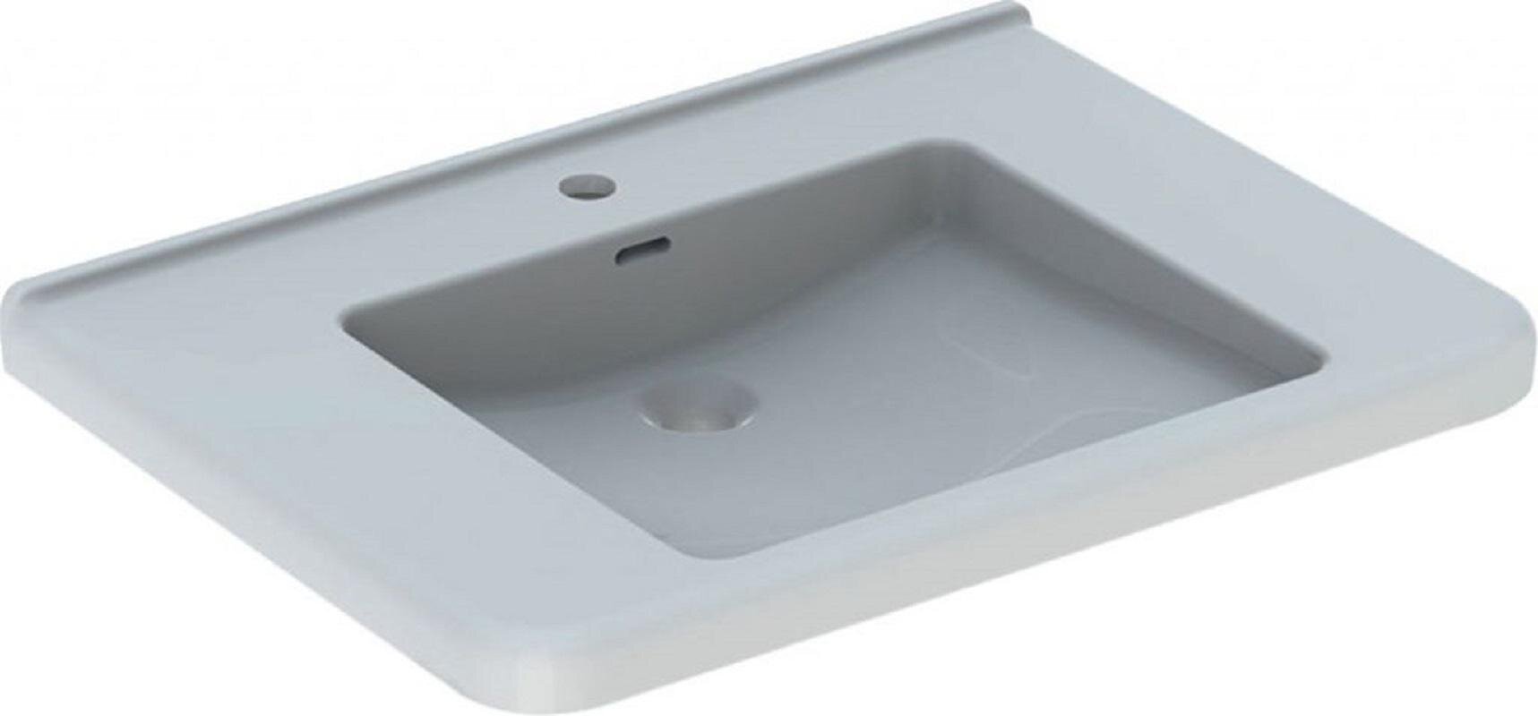Изображение товара Раковина Geberit Renova Comfort Square 75 см с одним отверстием для смесителя Изображение товара Раковина Geberit Renova Comfort Square 75 см с одним отверстием для смесителя