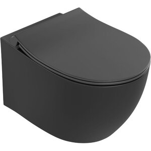Изображение товара Подвесной унитаз Allen Brau Fantasy 4.11035.31FANTASY, смыв торнадо, сиденье микролифт, цвет черный матовый