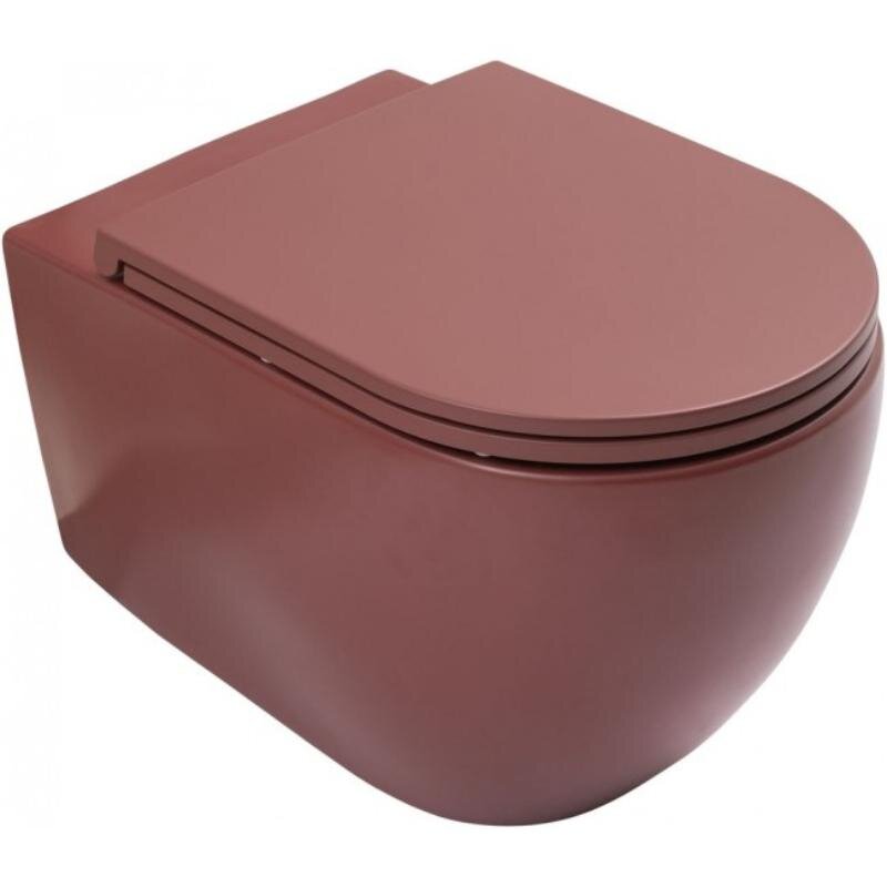 Изображение товара Подвесной унитаз Allen Brau Reality 4.32015.BD, смыв торнадо, сиденье микролифт, цвет бордо