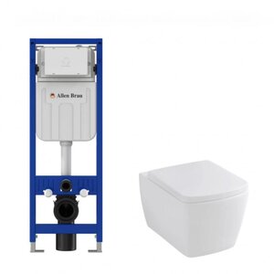 Изображение товара Комплект Allen Brau Liberty 325594+279260+280865: инсталляция Allen Brau с безободковым унитазом Allen Brau Liberty, сиденье микролифт, цвет белый