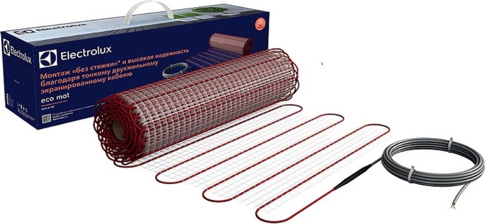 Изображение товара Теплый пол Electrolux Eco Mat EEM 2-150-0,5 комплект: площадь обогрева 0,5 кв.м., мощность 75 Вт