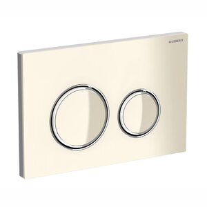 Изображение товара Клавиша смыва Geberit Sigma 115.884.TG.1 Type 21, металл/стекло, песочно-серая, декоративные кольца глянцевый хром