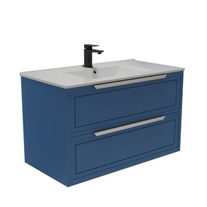 Изображение товара Тумба под раковину ЗОВ Севилья S90B, 90 см, подвесная, цвет капри