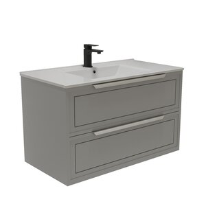 Изображение товара Тумба под раковину ЗОВ Севилья S80PG, 80 см, подвесная, цвет платиновый