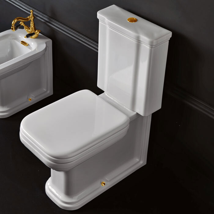 Изображение товара Напольный унитаз Kerasan Waldorf, 68 х 40 см, фурнитура золото, 411701/418101/760391/750991