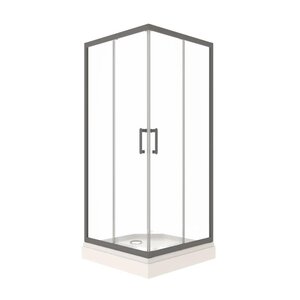 Изображение товара Душевой уголок Triton Фикс Щ0000077407, 80 x 80 см, с поддоном, стекло прозрачное, профиль графит