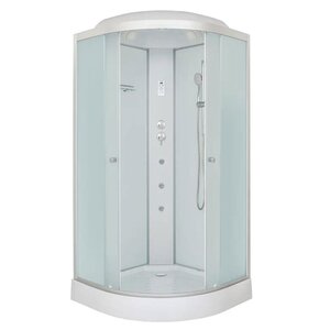 Изображение товара Душевая кабина Dto LM901GM+EL5, 100 x 100 см, с крышей, поддон низкий, стекло матовое, профиль хром