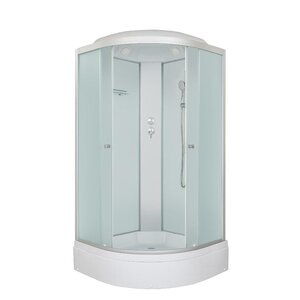 Изображение товара Душевая кабина Dto LM7805, 80 x 80 см, с крышей, поддон средний, стекло матовое, профиль хром