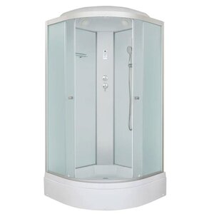 Изображение товара Душевая кабина Dto LM780EL5, 80 x 80 см, с крышей, поддон средний, стекло матовое, профиль хром