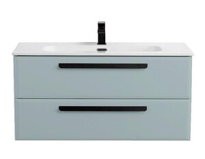 Изображение товара Тумба под раковину Cezares ECO-CER-N-1000-2C-SO-GAO-P, 100 см, подвесная, цвет серо-голубой матовый 