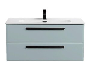 Изображение товара Тумба под раковину Cezares ECO-CER-N-1200-2C-SO-GAO-P, 120 см, подвесная, цвет серо-голубой матовый 