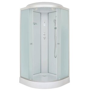 Изображение товара Душевая кабина Dto LM908EL5, 80 x 80 см, с крышей, поддон низкий, стекло матовое, профиль хром