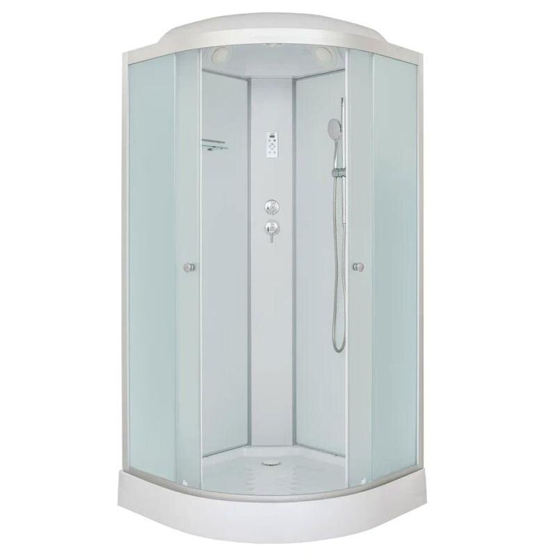 Изображение товара Душевая кабина LM908EL5 80x80 см с крышей, низкий поддон, матовое стекло, профиль хром
