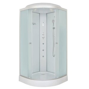 Изображение товара Душевая кабина Dto LM909GM+EL5, 90 x 90 см, поддон низкий, с крышей, стекло матовое, профиль хром