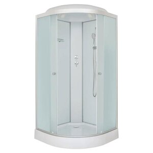 Изображение товара Душевая кабина Dto LM9015, 100 x 100 см, с крышей, поддон низкий, стекло матовое, профиль хром