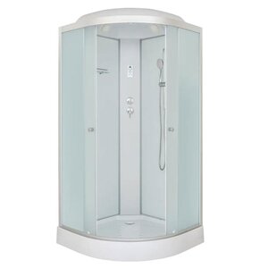 Изображение товара Душевая кабина Dto LM901EL5, 100 x 100 см, с крышей, поддон низкий, стекло матовое, профиль хром