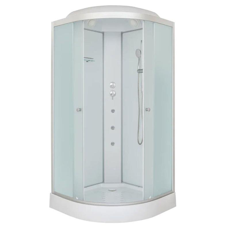 Изображение товара Душевая кабина Dto LM909GM5, 90 x 90 см, с крышей, поддон низкий, стекло матовое, профиль хром