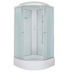 Изображение товара Душевая кабина Dto LM7905, 90 x 90 см, поддон средний, с крышей, стекло матовое, профиль хром