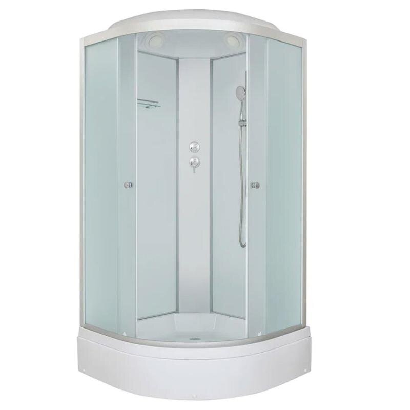 Изображение товара Душевая кабина Dto LM7905, 90 x 90 см, поддон средний, с крышей, стекло матовое, профиль хром