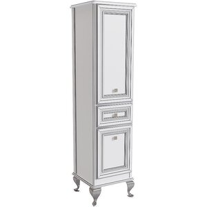 Изображение товара Шкаф-пенал Caprigo Fresco 10650L-021.CRM.00.05/10650R-021.CRM.00.05, 42 см, напольный, цвет белый с серебряной патиной, левый/правый 