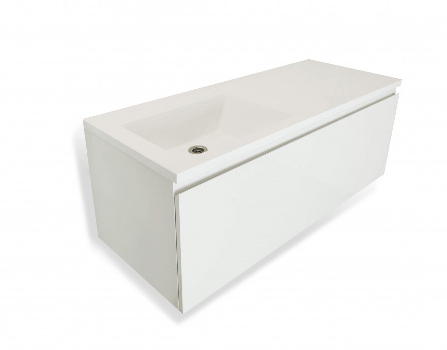 Изображение товара Тумба с раковиной Dallas Luxe ФР-00002274/ФР-00002275, подвесная, белая, Россия