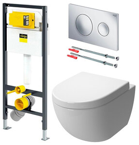 Изображение товара Инсталляция Viega с унитазом AM.PM Awe C111738WH, сиденье микролифт, комплект Santehnica.ru 792855 /C111738WH/C117852WH