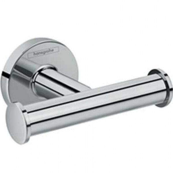 Изображение товара Двойной крючок Hansgrohe Logis 41725000 хром настенный, надежный аксессуар для ванной и коридора